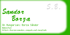 sandor borza business card